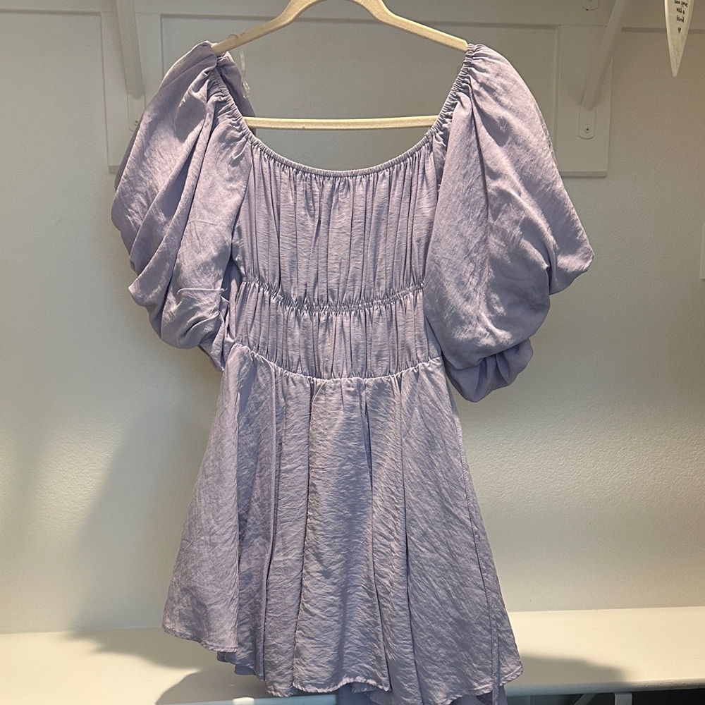 Altar'd State Lilac Puff Sleeve Blouse